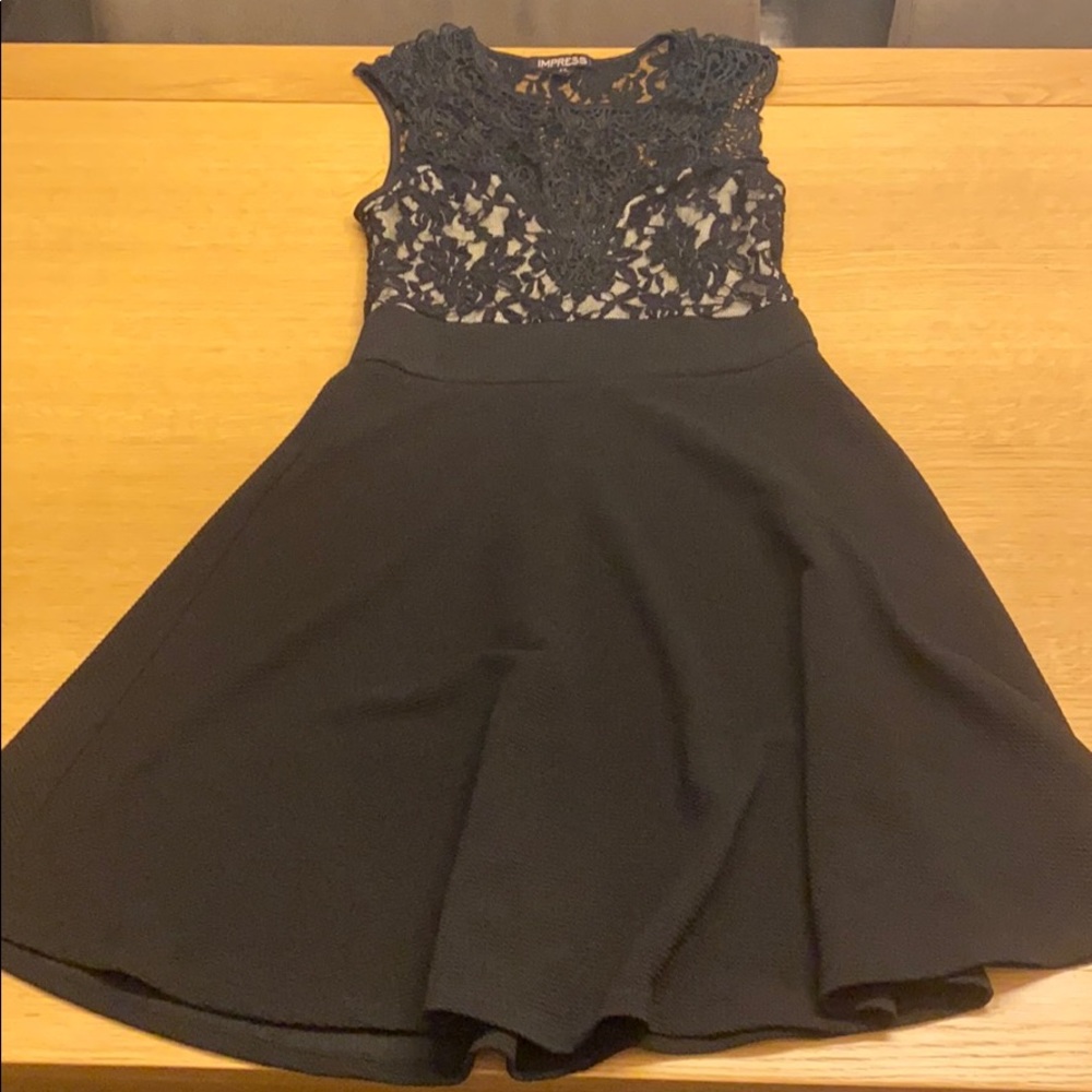 Black dress with lace top